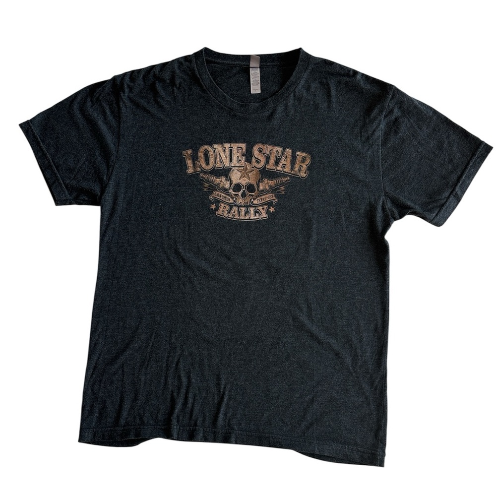 Lone Star Biker Rally Shirt Mens Black Graphic Skull 15th Anniversary Texas 2016